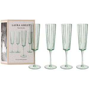 Laura Ashley Giftset 4 Champagneglazen Groen (21 cl)