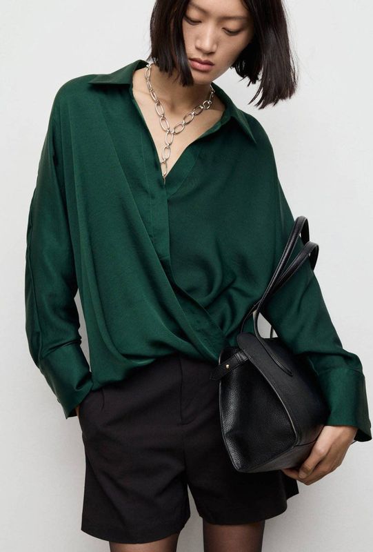 Mango top donkergroen