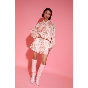 Studio AMAYA x Poespas straight high waist casual short lichtroze met pailletten