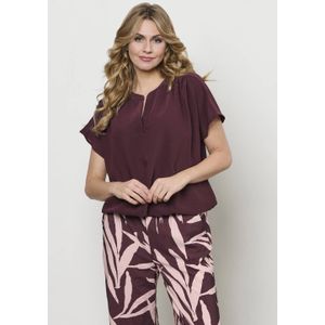&Co Woman straight regular waist casual broek donkerpaars