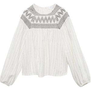 Mango Kids blouse met krijtstreep wit