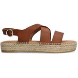 Manfield leren sandalen bruin