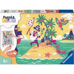 Puzzle & Play - Piraten op Schattenjacht Puzzel (2 x 24 stukjes)