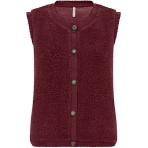 Soyaconcept teddy gilet donkerrood