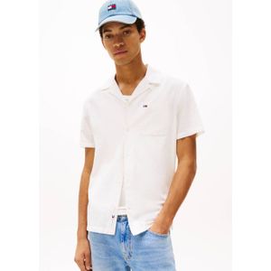 Tommy Jeans regular fit overhemd met linnen ecru