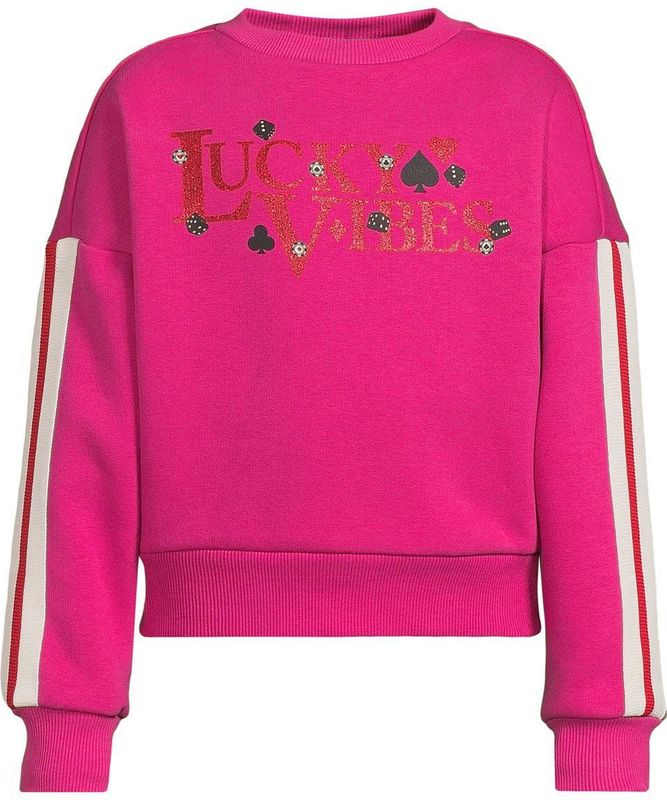 Coolcat - Julia - Fleece Sweater - Magenta - Boxy Fit - Glitter Printopdruk