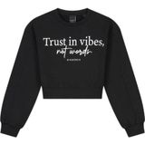 NIK&NIK sweater Vibes met tekst zwart