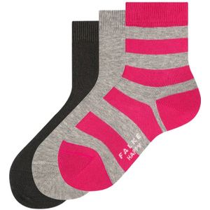 FALKE sokken - 3 paar grijs melange/roze