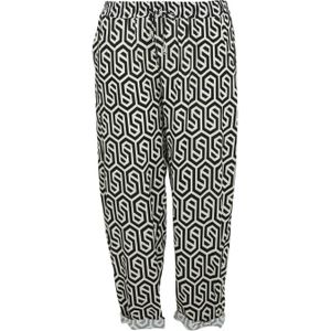 Paprika cropped regular fit broek met grafische print ecru/zwart