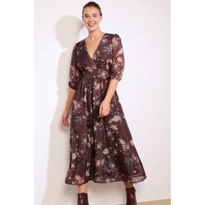 LOLALIZA midi jurk donkerbruin