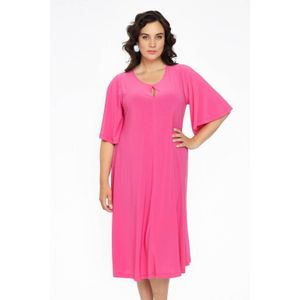 Yoek jurk met open detail van travelstof DOLCE roze