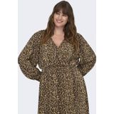 Carmika - Geplooide Jurk - Kort - V-Hals - Lange Mouwen - Regular Fit