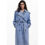 Desigual - Dames Jas - Medium Blue Denim - Reverskraag - Ceintuur - Schouderdetail - Zakken