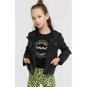 KIDS ONLY imitatieleren bikerjack KONFREYA zwart