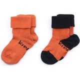 KipKep blijf-sokken 0-12 maanden - set van 2 roest/zwart