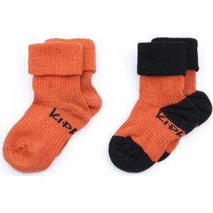 KipKep blijf-sokken 0-12 maanden - set van 2 roest/zwart
