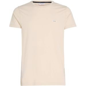 Calvin Klein slim fit T-shirt met logo stony beige