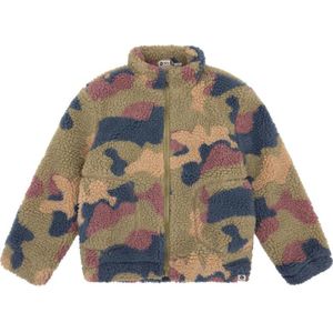 Daily7 teddy tussenjas met camouflageprint armgroen/bruin