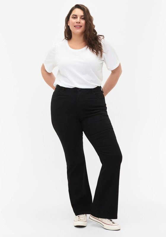 Zizzi - High Waist Bootcut - Jeans - Zwart Denim