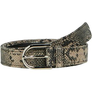 OBJECT leren riem OBJBECCA met slangenprint taupe