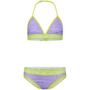 Retour Jeans crochet triangel bikini Delinda paars/limegroen