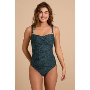 BEACHWAVE voorgevormde tankini bikinitop groen/zwart