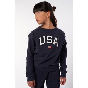America Today sweater Soel Jr met logo donkerblauw