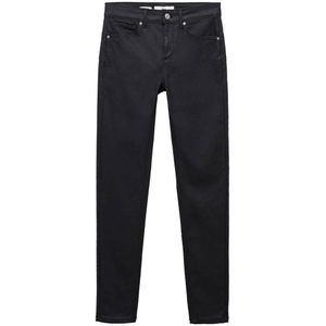 Mango coated low waist skinny jeans zwart