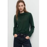 Mango gebreide trui met wol donkergroen