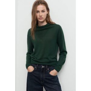 Mango gebreide trui met wol donkergroen