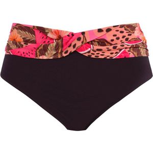 Elomi +size high waist bikinibroekje Cabana Nights zwart/roze
