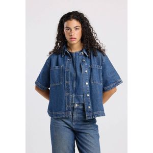 America Today - Denim Blouse - Donkerblauw - Katoen
