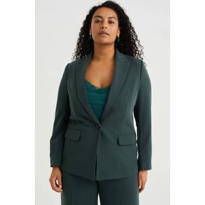 WE Fashion Curve aansluitende blazer donkergroen