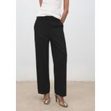 Mango - Wide Leg Regular Waist - Broek - Zwart