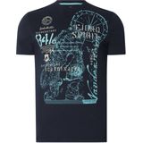 Jan Vanderstorm Loose T-shirt Plus Size DOMINIK. donkerblauw