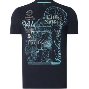 Jan Vanderstorm Loose T-shirt Plus Size DOMINIK. donkerblauw