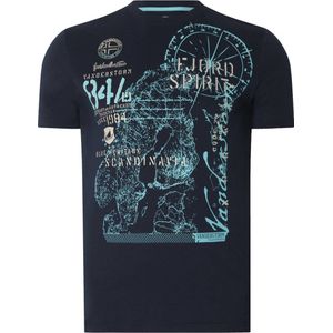 Jan Vanderstorm Loose T-shirt Plus Size DOMINIK. donkerblauw