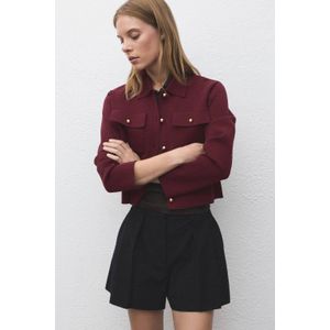 Mango jasje gebreid donkerrood