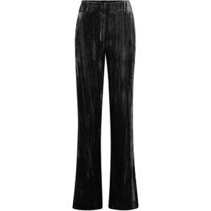 Expresso fluwelen high waist flared pantalon zwart