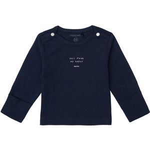 Noppies baby baby longsleeve Neisse met logo donkerblauw