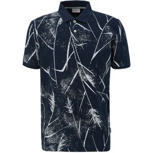 s.Oliver regular fit polo met all over print marine