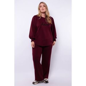 Exxcellent baggy regular waist broek donkerrood