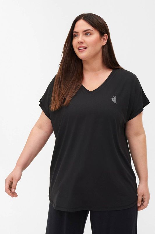 ACTIVE By Zizzi - Sportshirt - Zwart - Plus Size
