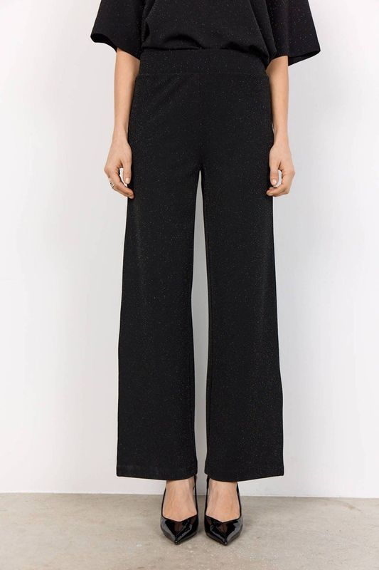 Soyaconcept - Wide Leg High Waist Broek - Zwart - Met Lurex
