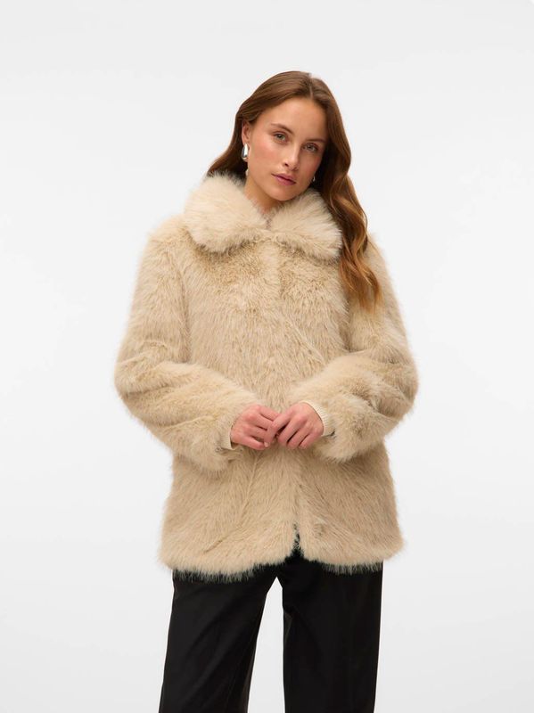 Vmgloria - Jas - Synthetisch Bont - Lange Mouwen - Gespreide Kraag