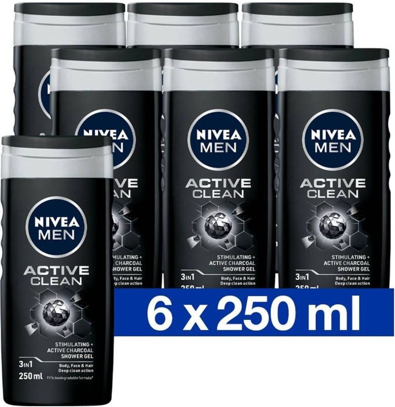 NIVEA Active Clean Douchegel 250 ml Multiverpakking