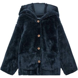 Mango Kids imitatiebont tussenjas donkerblauw