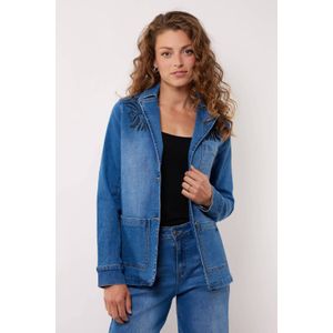 G-maxx X Froukje denim regular blazer light blue denim