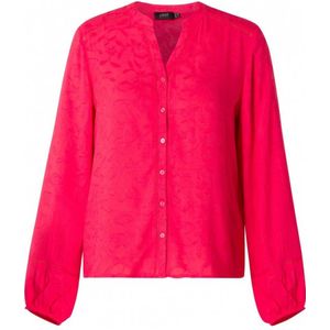 Yesta blouse met all over print en textuur rood
