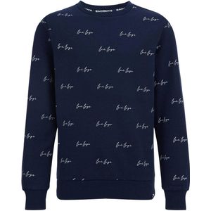 WE Fashion sweater met all over print donkerblauw